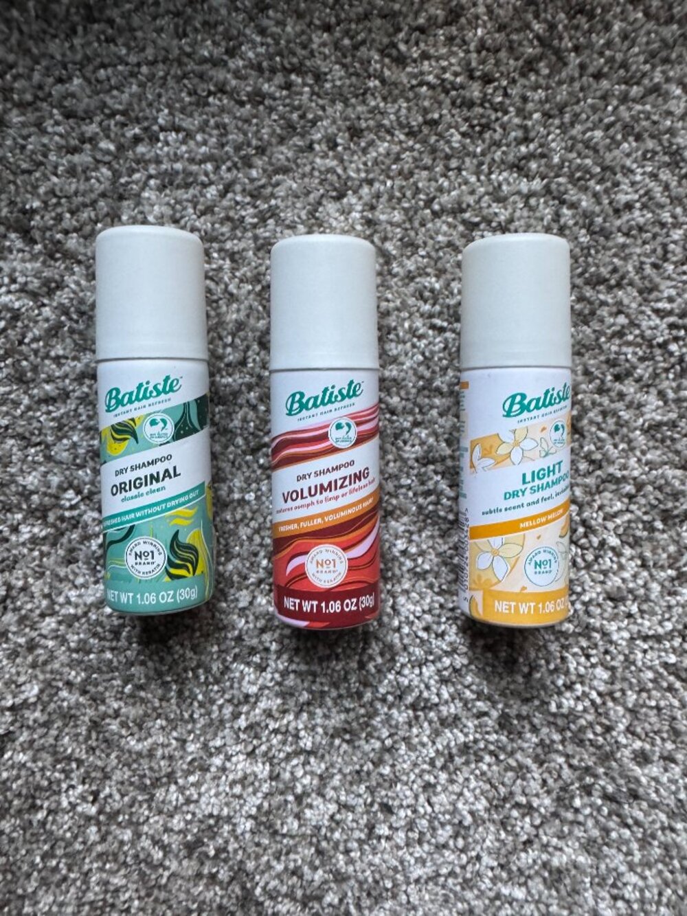 Batiste Dry Shampoo Original, Volumizing, Light Travel Size 1.06 oz each NEW